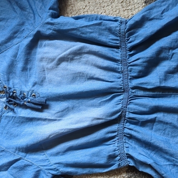 Justice Romper Girls Size 18 Chambray Blue ruffle - Picture 4 of 10